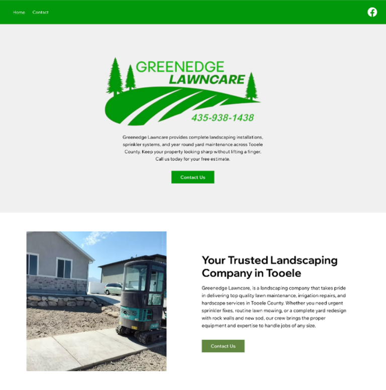 Greenedge Lawncare website design for landscaping and lawn maintenance company in Tooele Utah
